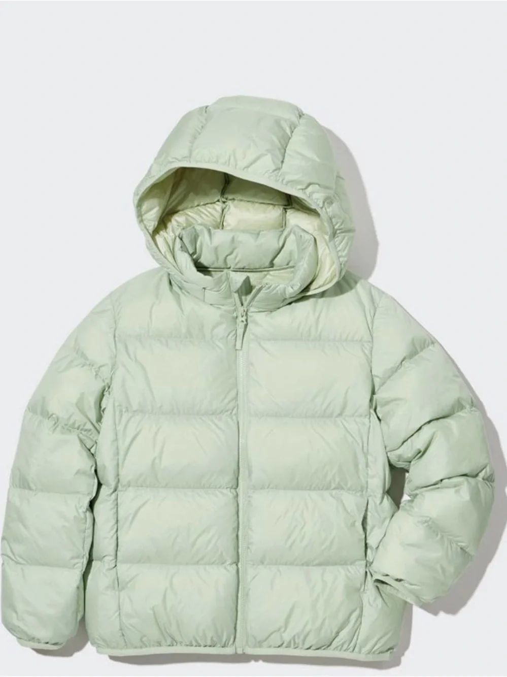 Kids Lightweight Puffer Jacket with Hood - Mint Green